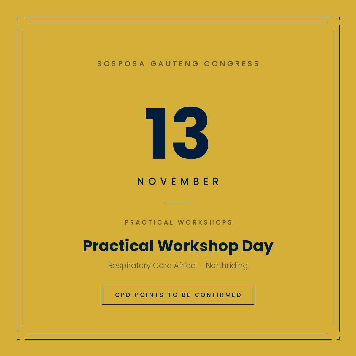 SOSPOSA Gauteng Congress 2026 — Practical Workshop Day (Friday 13 November)